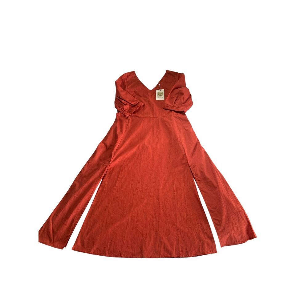 Parterre Margot Nwt Coral Cotton Maxi Dress Made In Usa — image 4 of 8